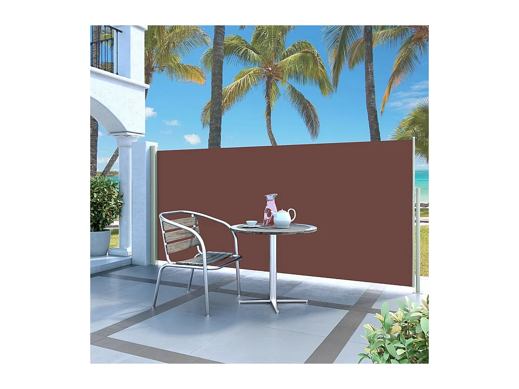 Auvent latéral rétractable de patio 140x300 cm Marron WVGQ4952