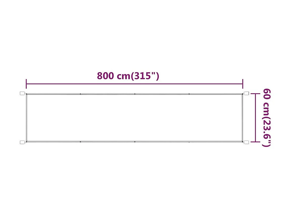 Toldo vertical beige 60x800 cm tela oxford ES49882