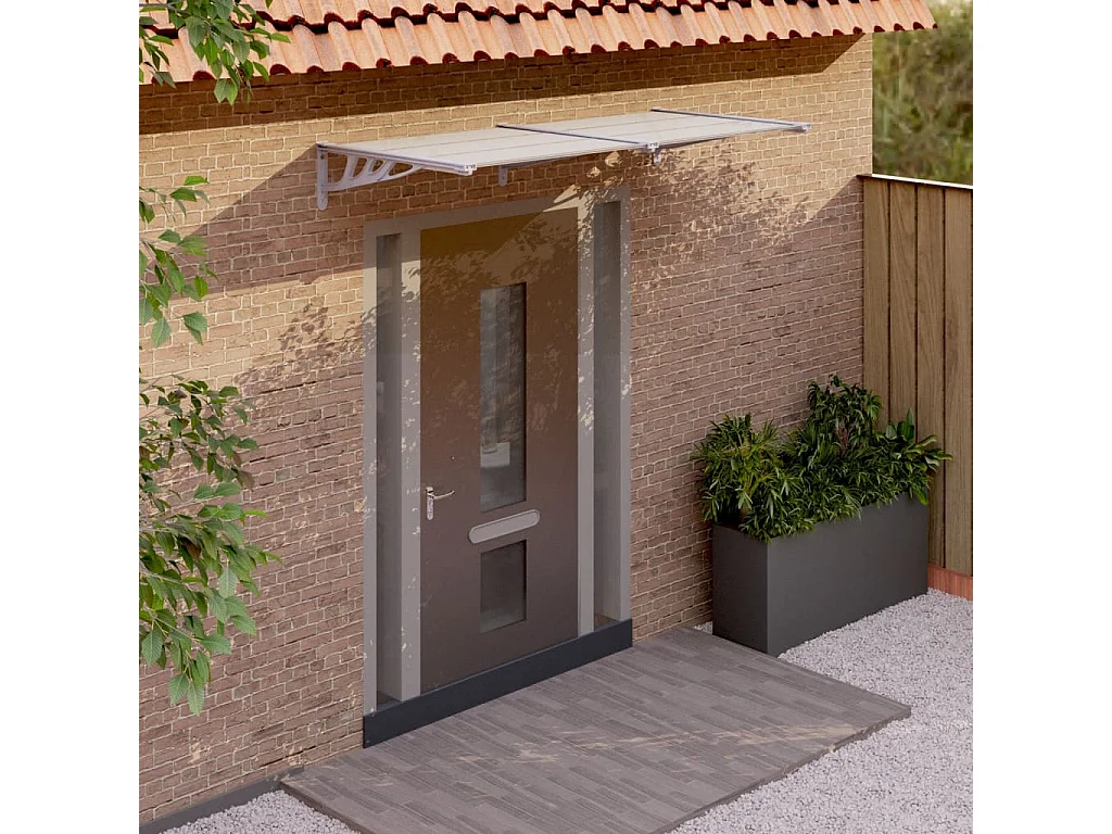 Deurluifel 199x90 cm polycarbonaat grijs en transparant NL829344