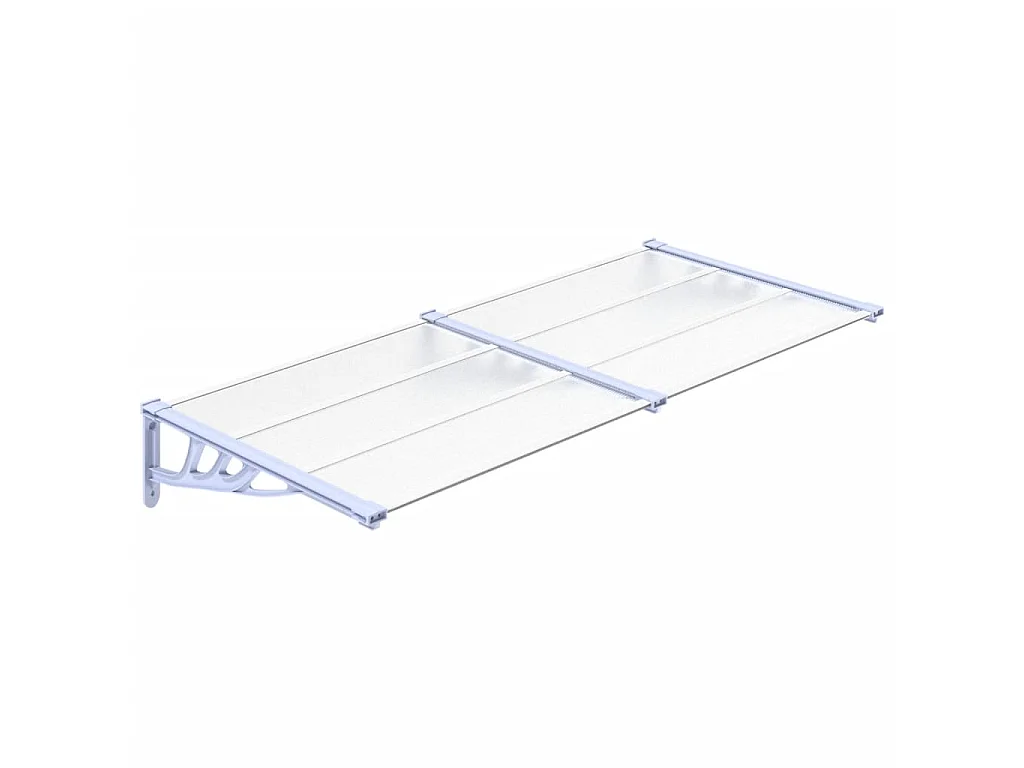 Auvent de porte Gris et transparent 199x90 cm Polycarbonate WVGQ8801