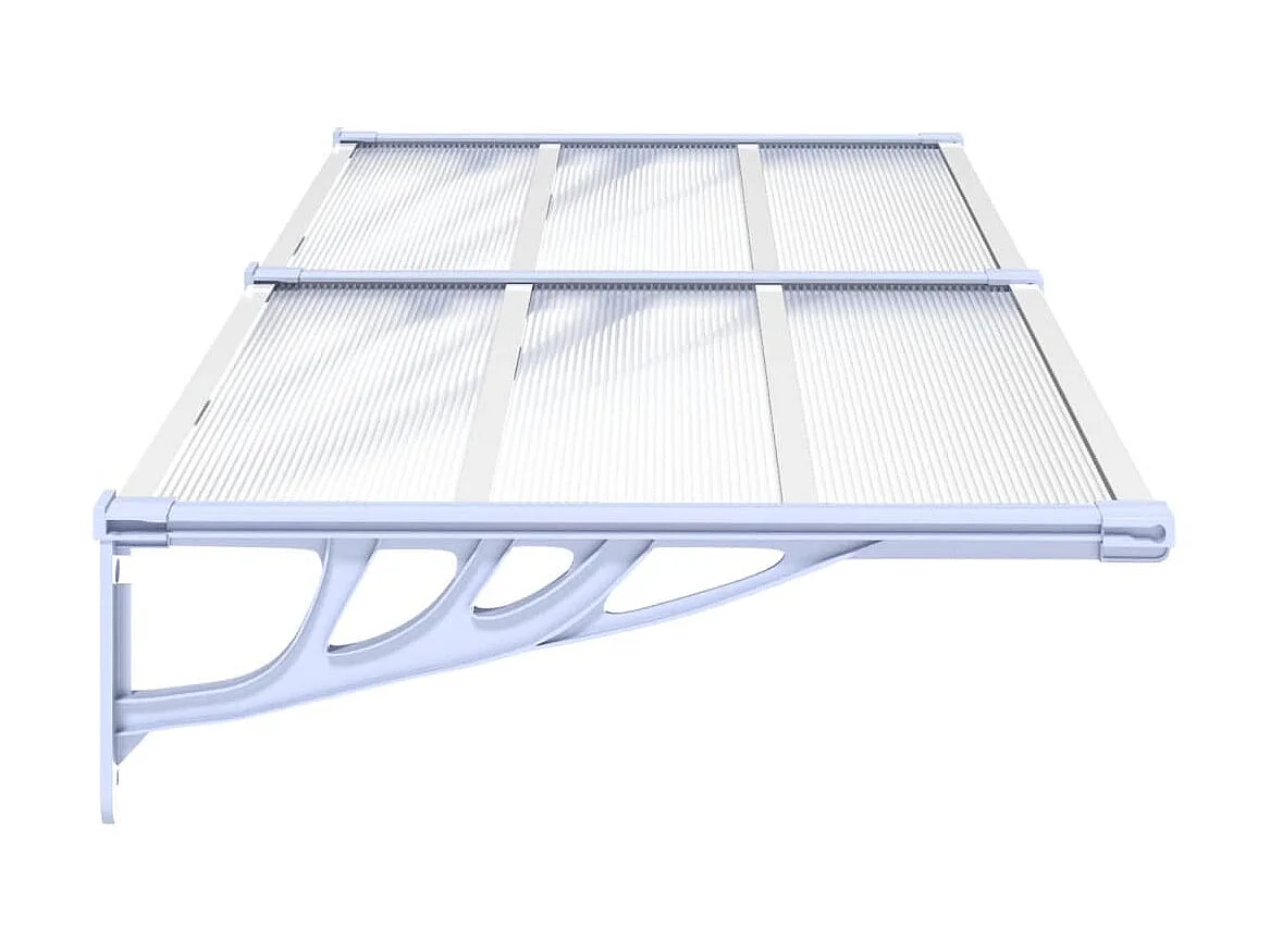 Auvent de porte Gris et transparent 199x90 cm Polycarbonate WVGQ8801