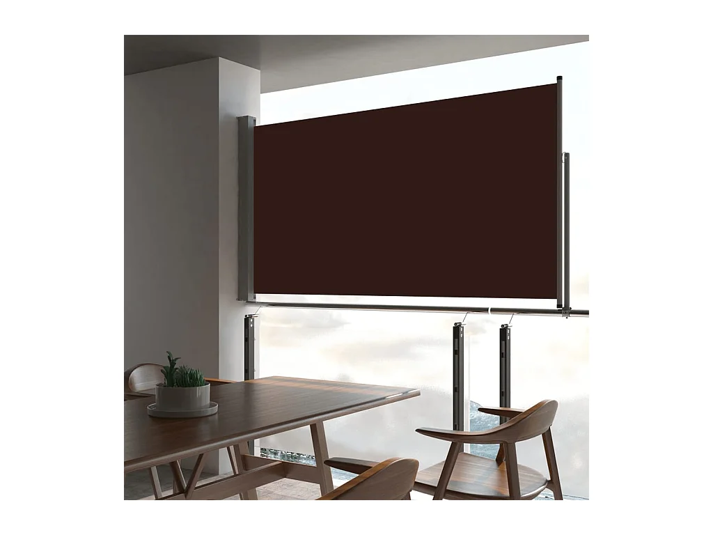 Auvent latéral rétractable de patio 160x300 cm Marron WVGQ2163