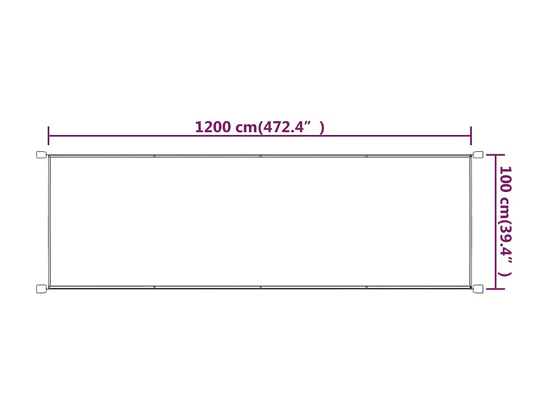 Auvent vertical Bleu 100x1200 cm Tissu oxford WVGQ6377