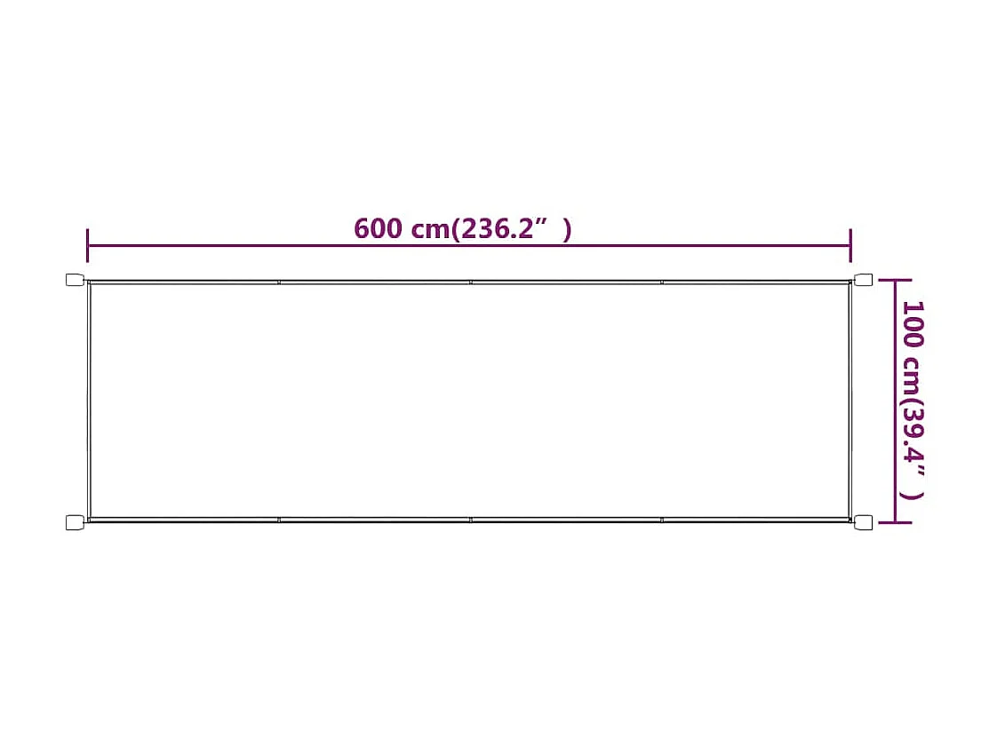 Toldo vertical tela oxford azul 100x600 cm ES78519