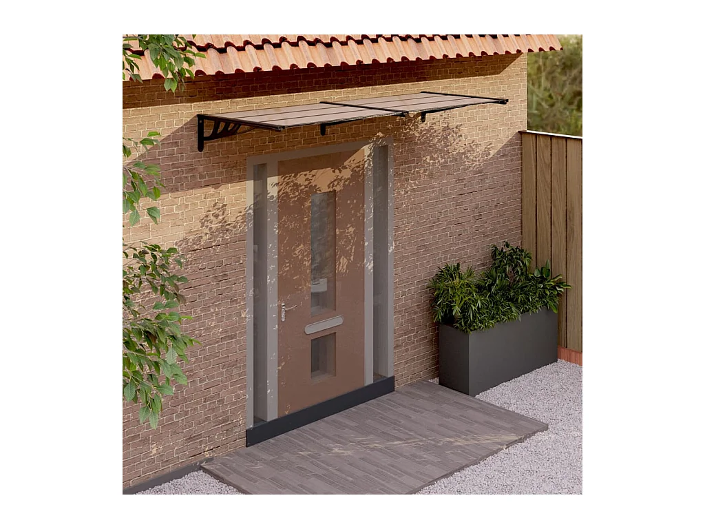 Auvent de porte Noir 239x90 cm Polycarbonate WVGQ7470