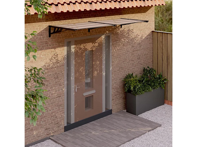 Deurluifel 239x90 cm polycarbonaat zwart NL886957