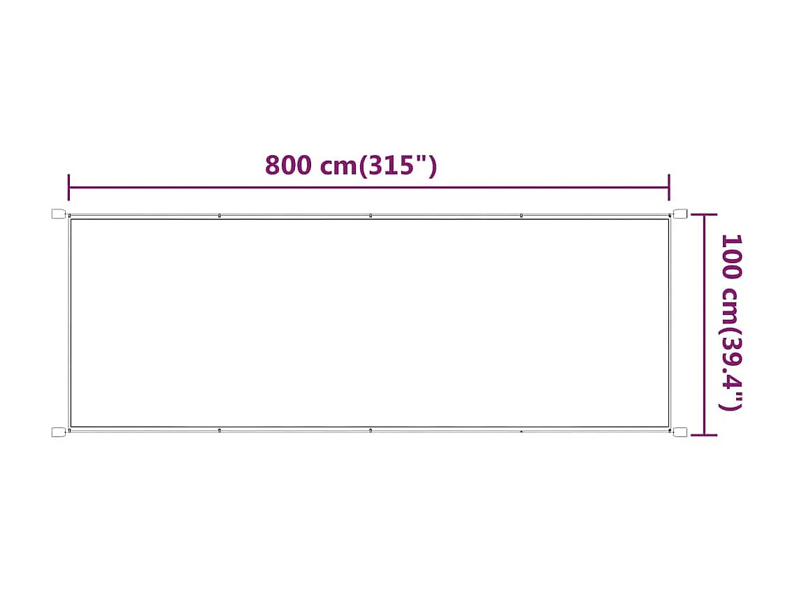Toldo vertical verde claro 100x800 cm tela oxford ES91405
