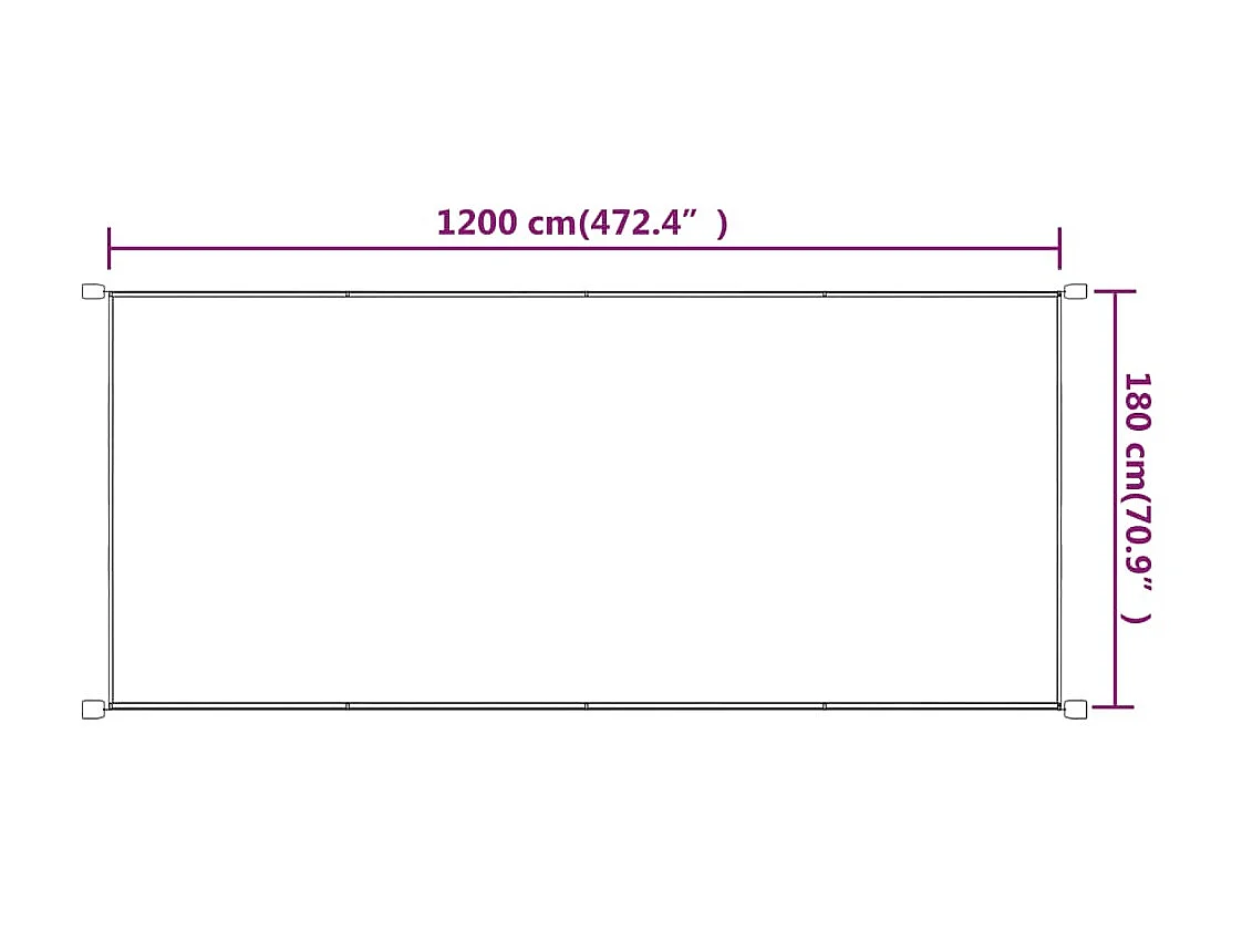 Luifel verticaal 180x1200 cm oxford stof blauw NL259754
