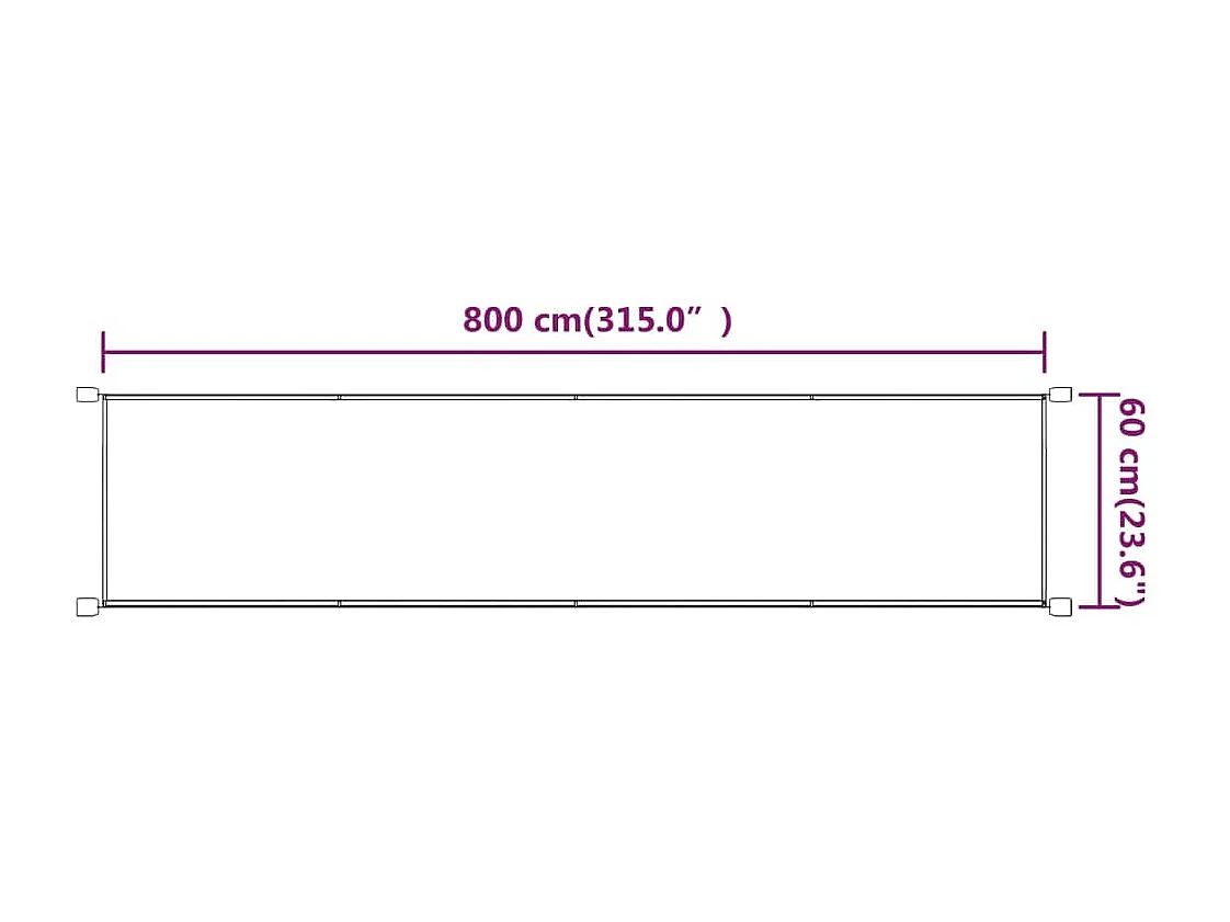 Auvent vertical Terre cuite 60x800 cm Tissu oxford WVGQ9727