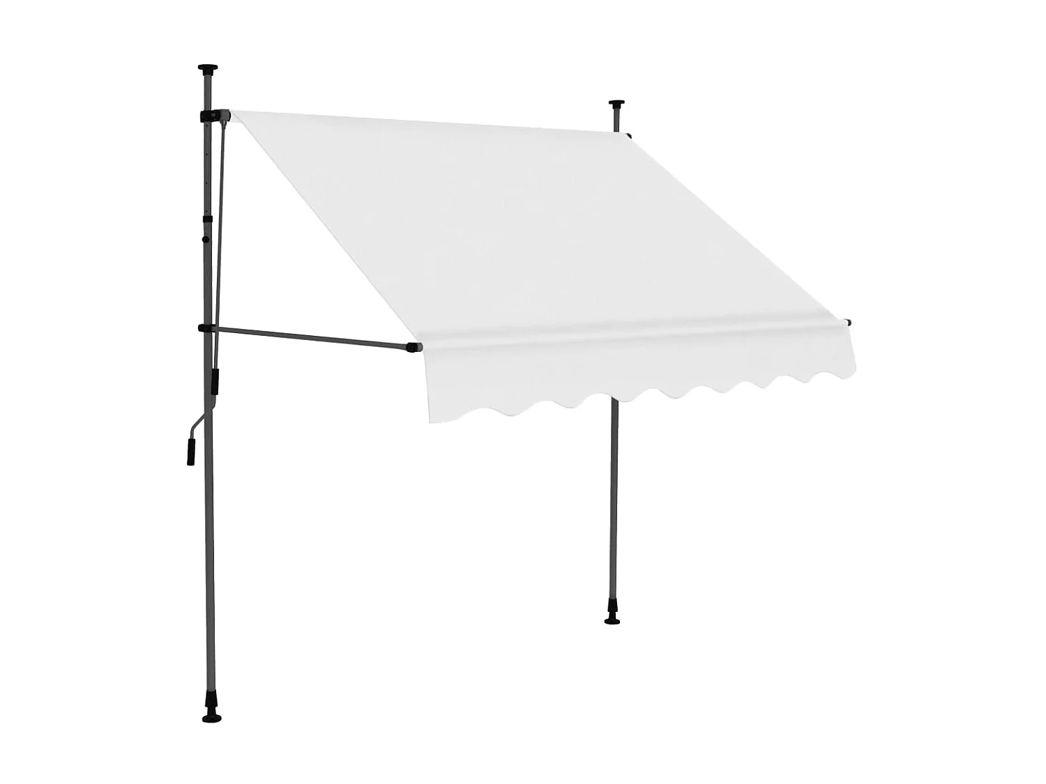 Luifel handmatig uitschuifbaar met LED 200 cm crèmekleurig NL822274