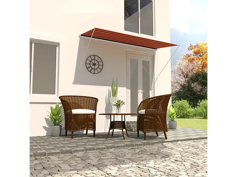 Auvent rétractable 300x150 cm Orange et marron WVGQ2674