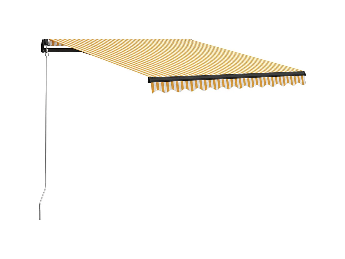 Auvent manuel rétractable avec LED 300x250 cm Jaune et blanc WVGQ7871
