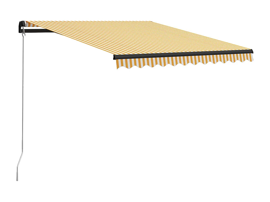 Auvent manuel rétractable avec LED 300x250 cm Jaune et blanc WVGQ7871