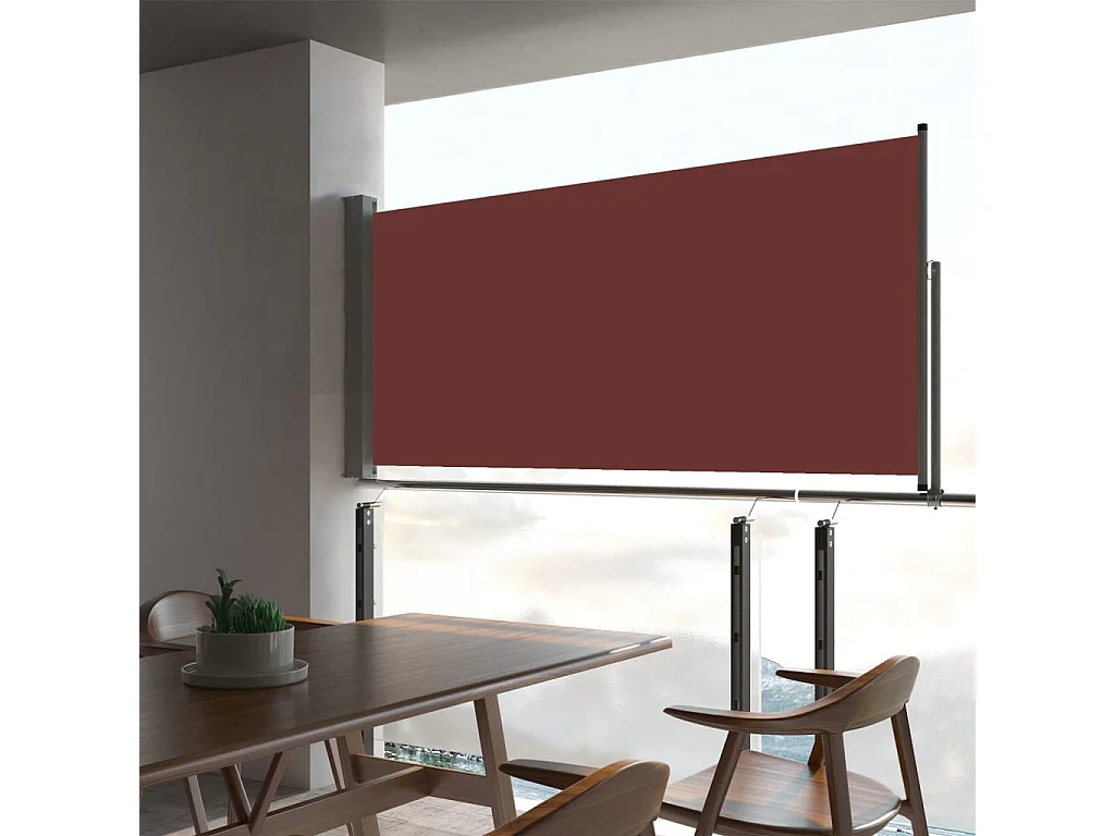 Auvent latéral rétractable de patio 60x300 cm Marron WVGQ1643