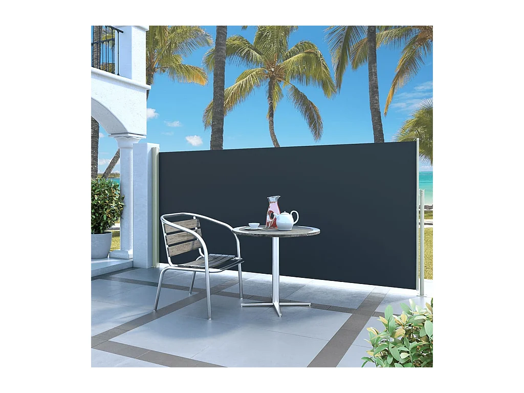 Auvent latéral rétractable de patio 140x300 cm Noir WVGQ2461