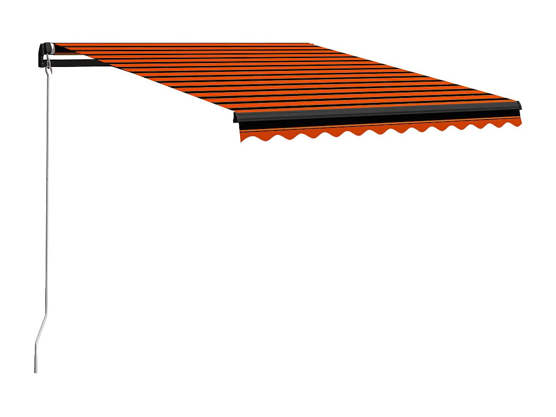 Auvent manuel rétractable avec LED 350x250 cm Orange et marron WVGQ7815
