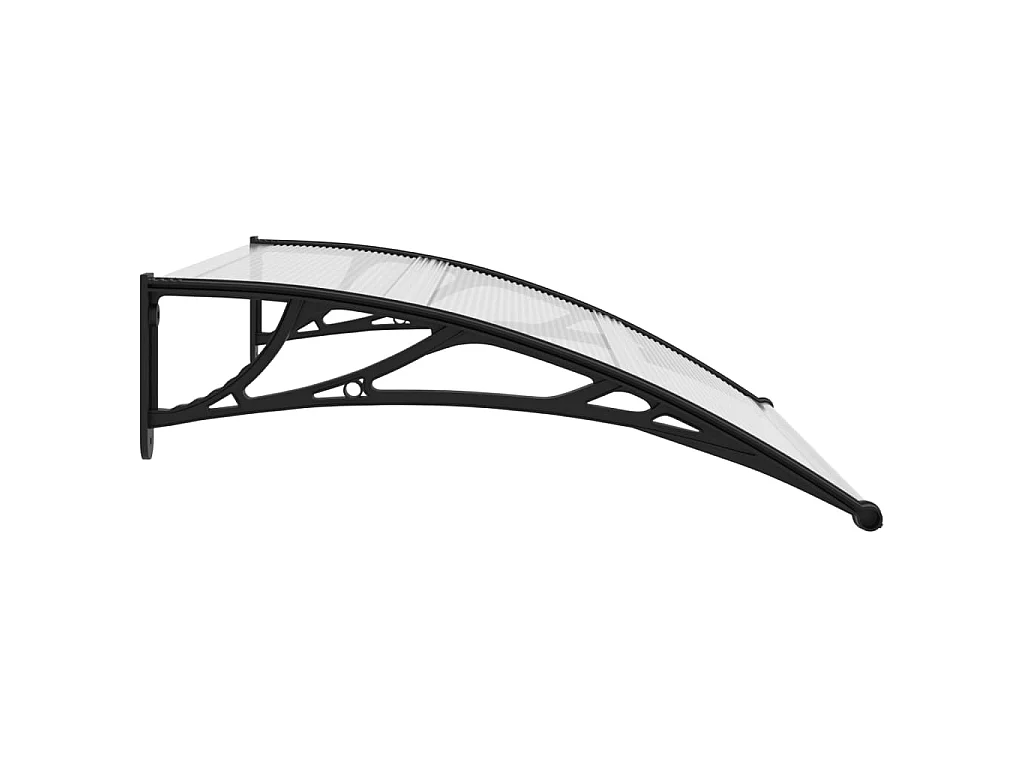Marquesina para puerta PC negro y transparente 120x80 cm ES96930