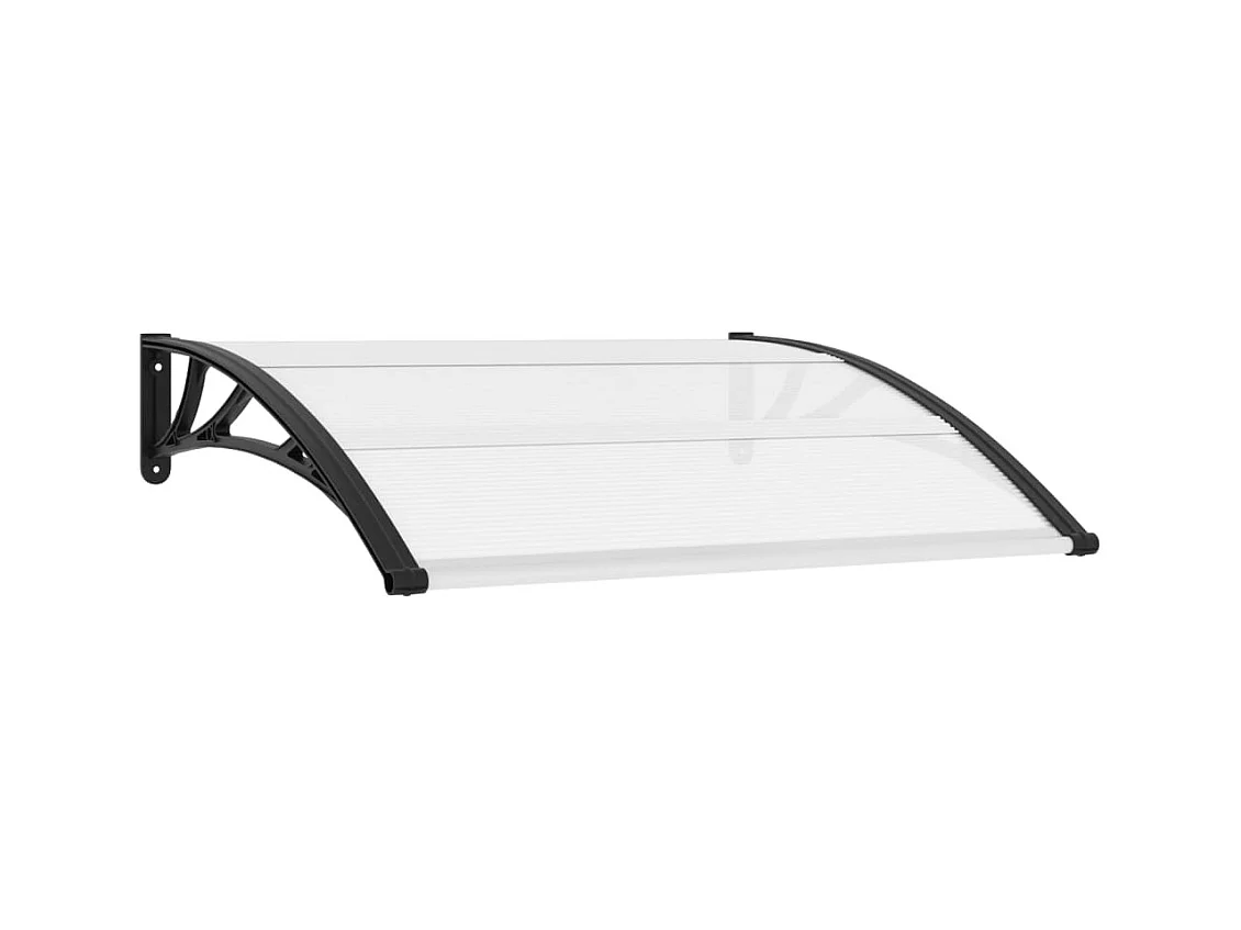 Auvent de porte Noir et transparent 120x80 cm PC  WVGQ5203