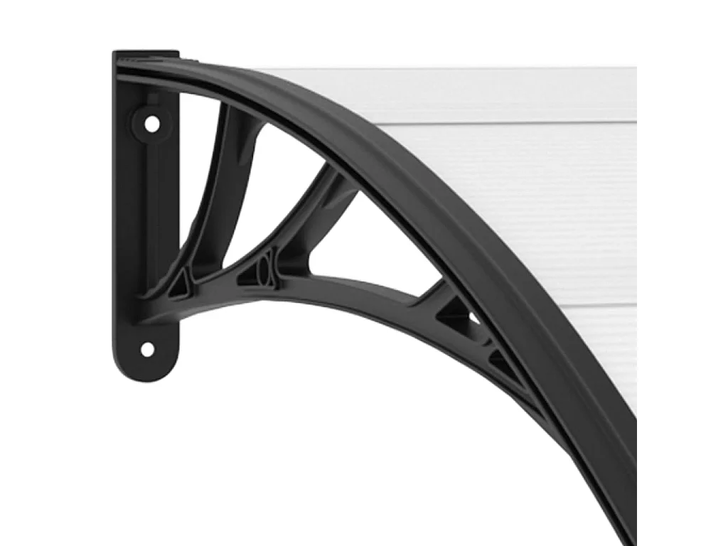 Auvent de porte Noir et transparent 120x80 cm PC  WVGQ5203