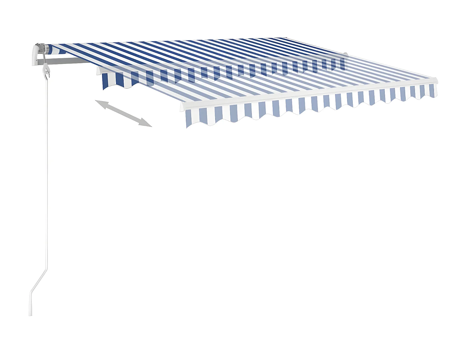 Auvent rétractable automatique 300x250 cm Bleu et blanc WVGQ3583