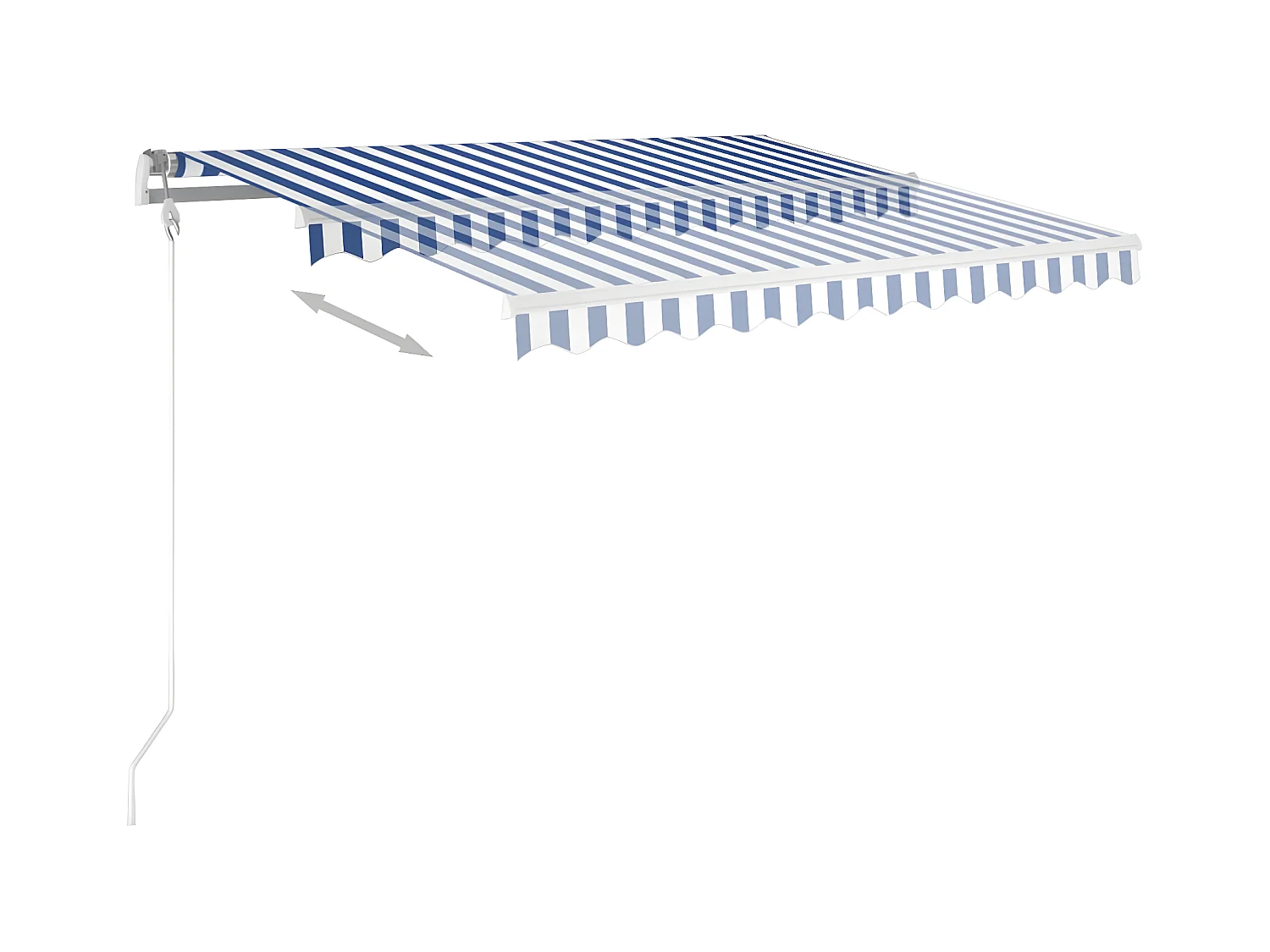 Auvent rétractable automatique 300x250 cm Bleu et blanc WVGQ3583