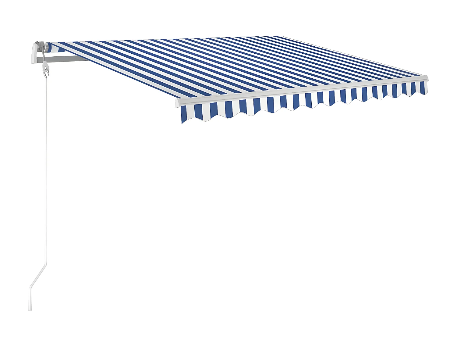 Auvent rétractable automatique 300x250 cm Bleu et blanc WVGQ3583