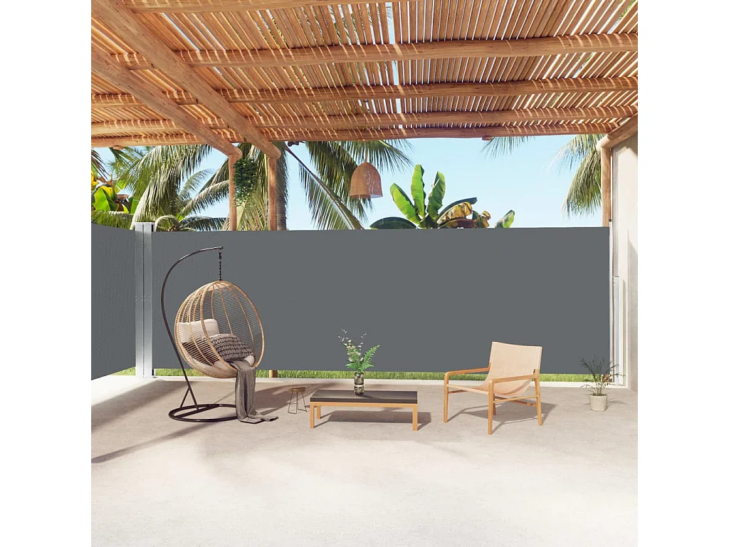 Toldo lateral retráctil gris antracita 200x1000 cm ES31631