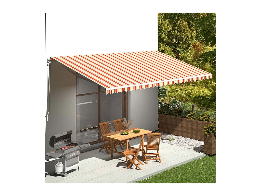 Tissu de remplacement pour auvent Jaune et orange 6x3 m WVGQ6477
