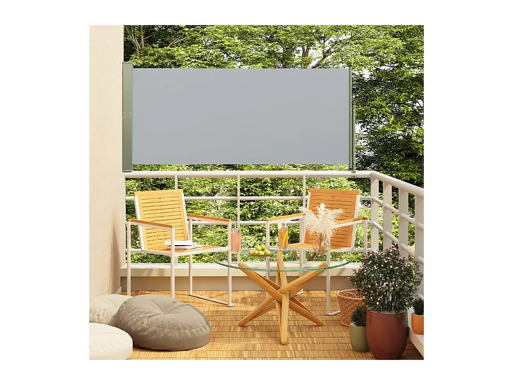 Auvent latéral rétractable de patio 160x300 cm Gris WVGQ2996