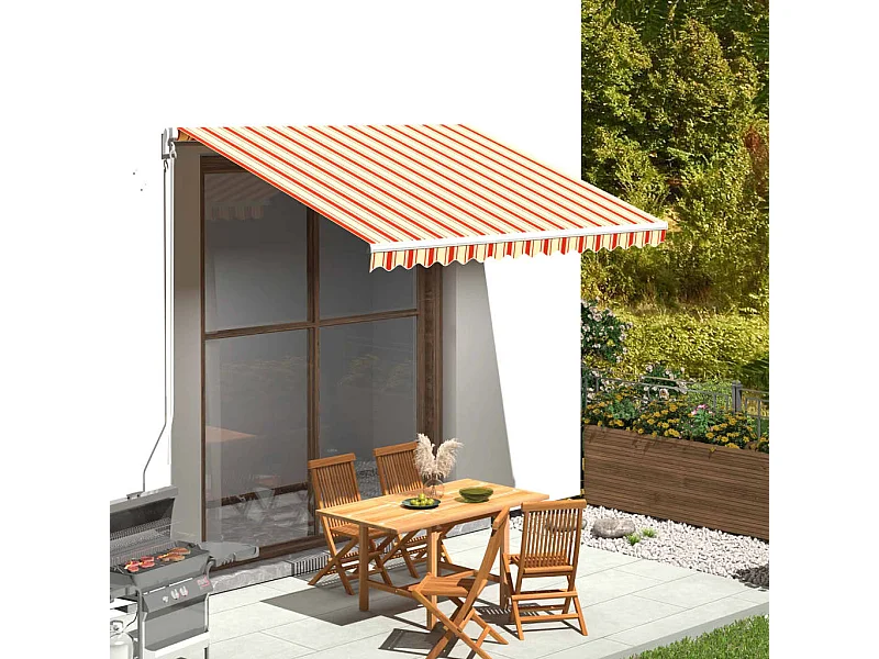 Tissu de remplacement pour auvent Jaune et orange 3,5x2,5 m WVGQ9421