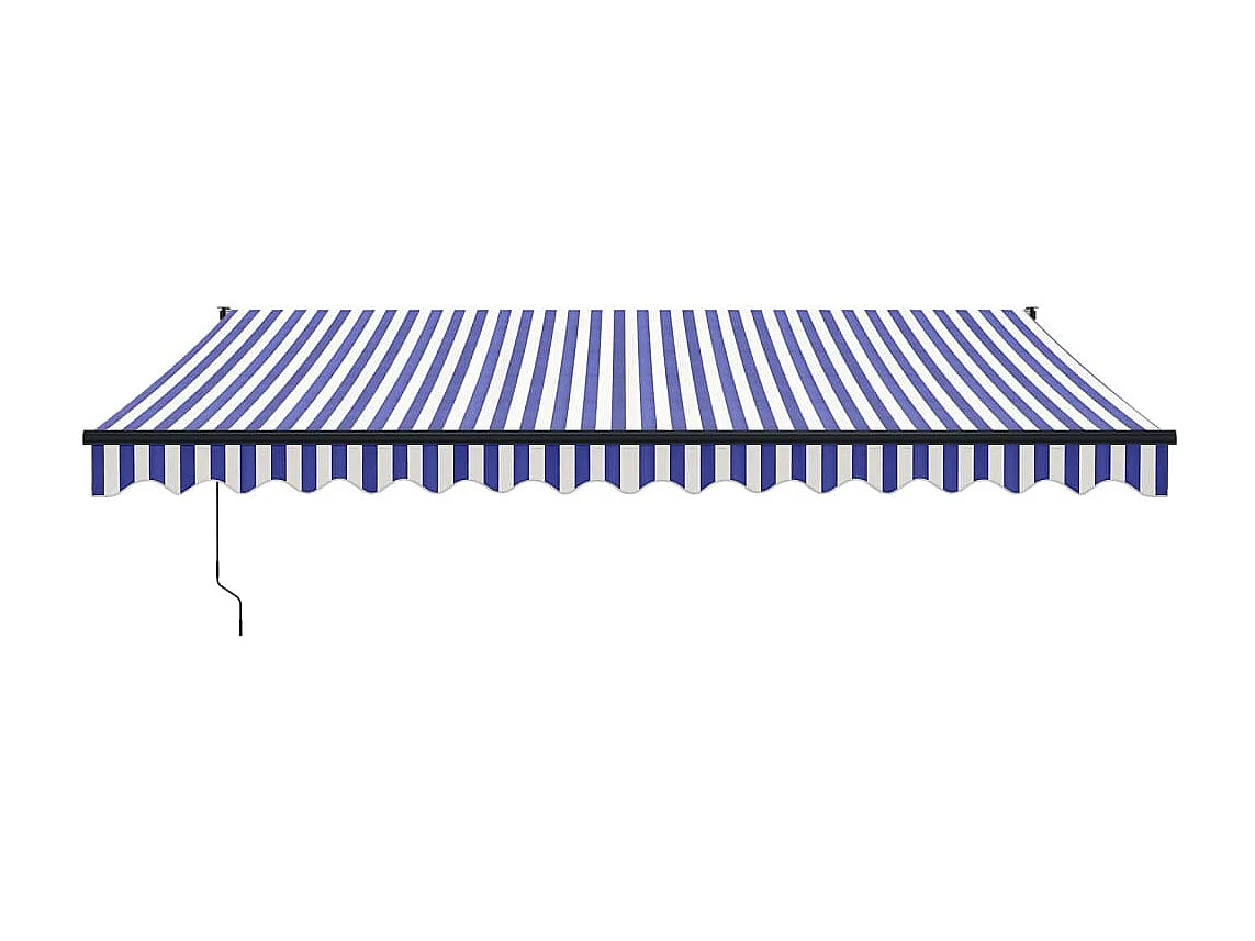 Auvent rétractable bleu et blanc 4x3 m tissu et aluminium WVGQ2426