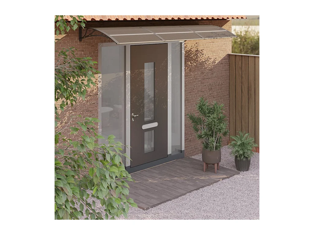 Auvent de porte Noir 300x100 cm Polycarbonate WVGQ7437