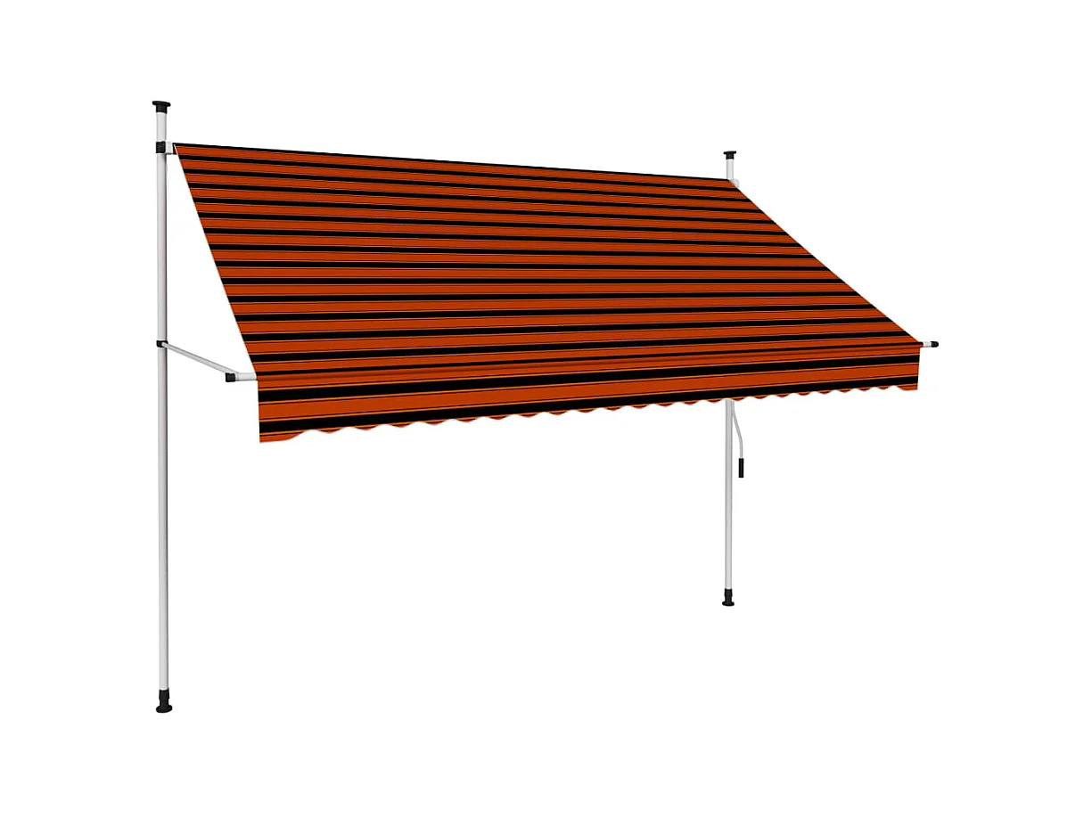 Auvent manuel rétractable 250 cm Orange et marron WVGQ8226