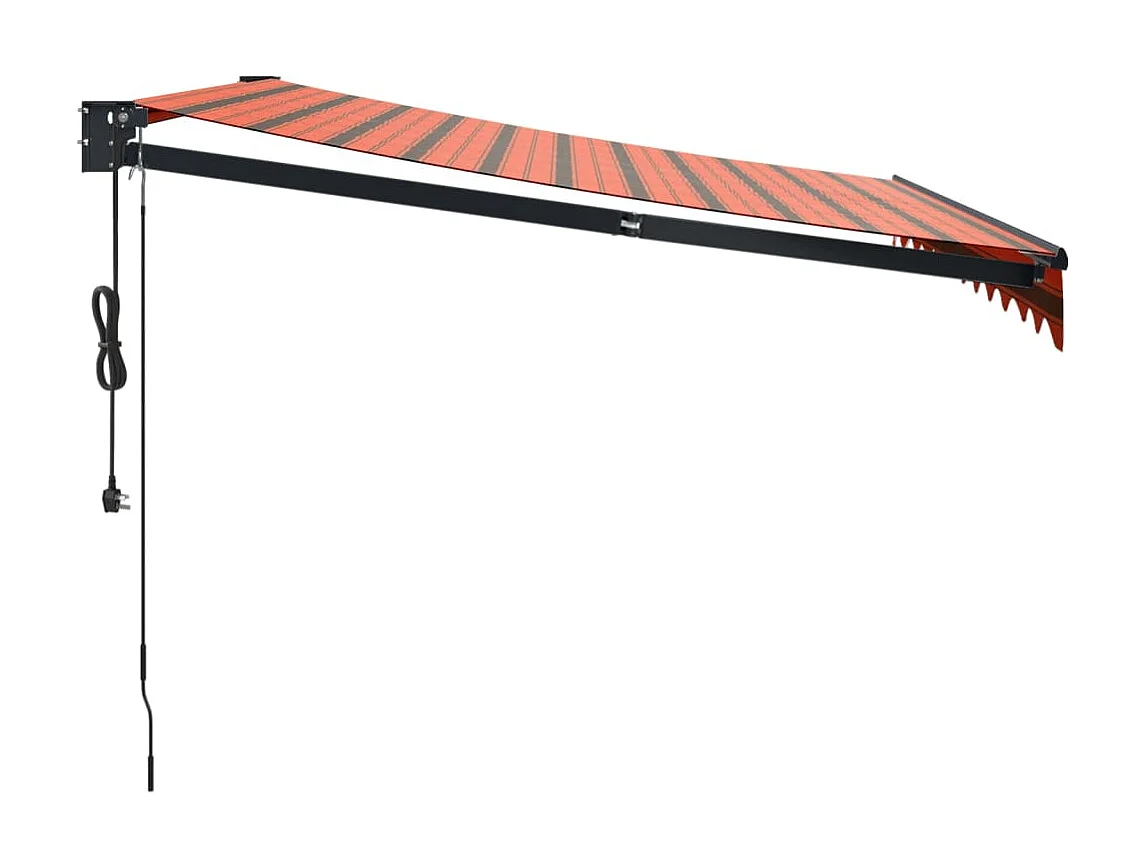 Toldo retráctil automático naranja y marrón 3,5x2,5 m ES82634