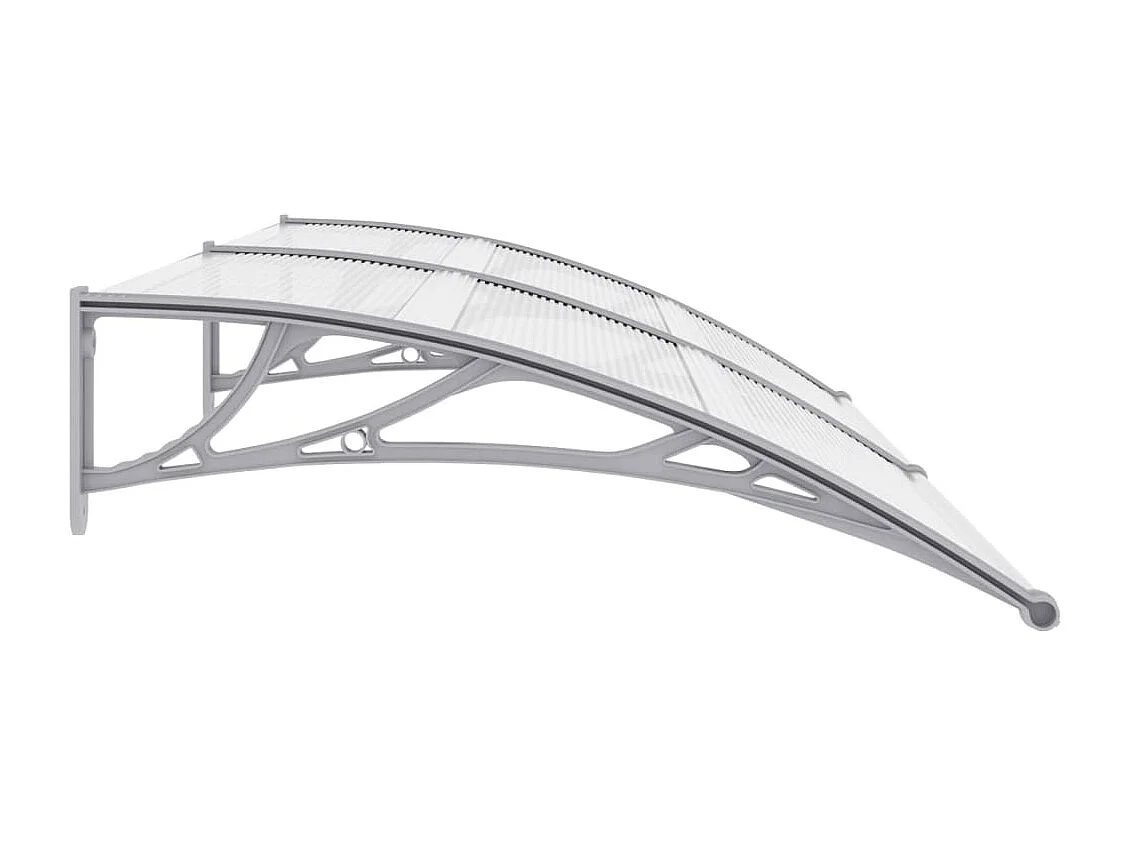 Auvent de porte Gris et transparent 200x80 cm PC  WVGQ3220