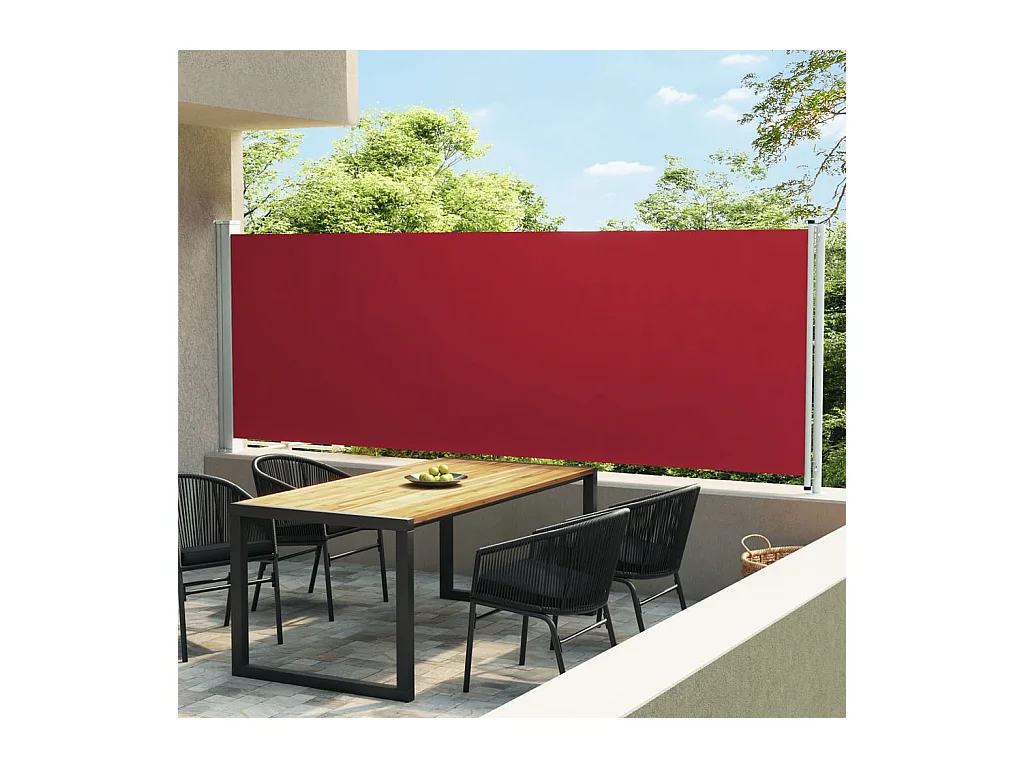 Auvent latéral rétractable de patio 160x600 cm Rouge WVGQ5774