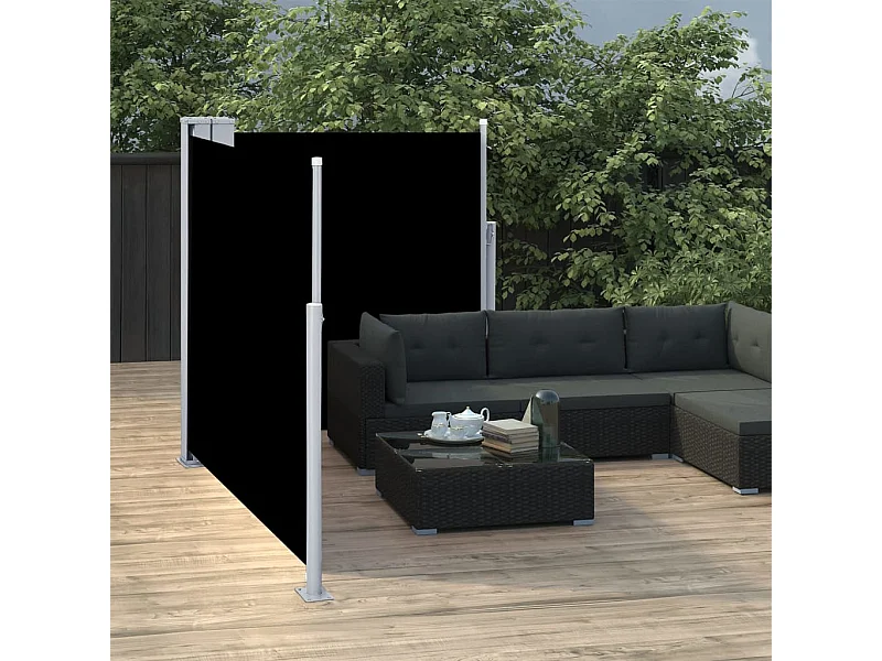 Toldo lateral retráctil negro 100x600 cm ES46100
