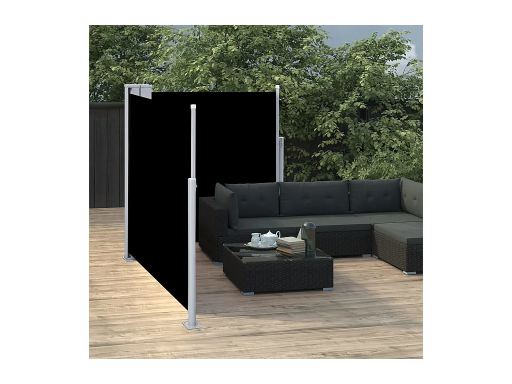 Auvent latéral rétractable Noir 100 x 600 cm WVGQ6894