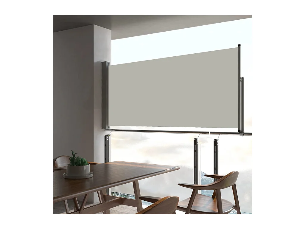 Auvent latéral rétractable de patio 60x300 cm Crème WVGQ4737
