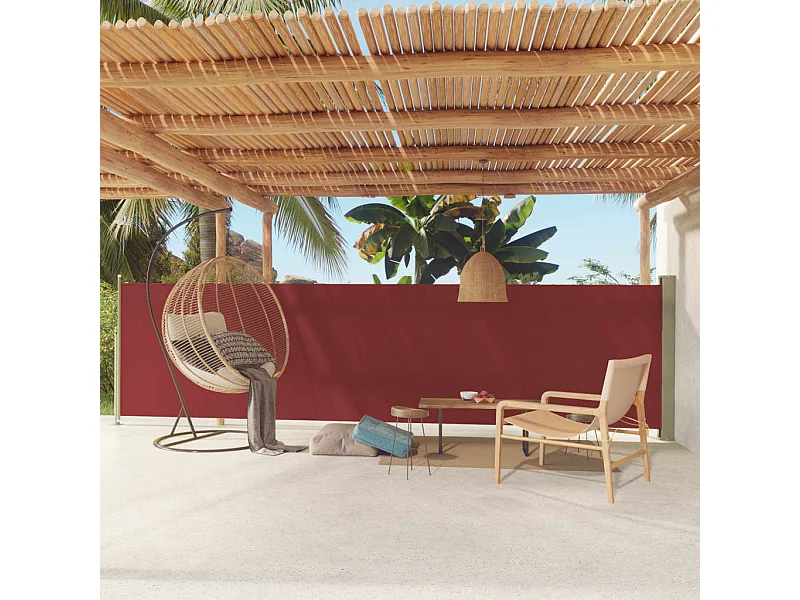 Auvent latéral rétractable de patio 140x600 cm Rouge WVGQ7607
