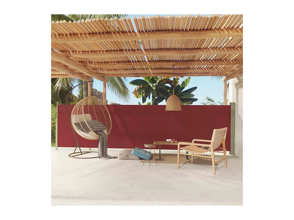 Auvent latéral rétractable de patio 140x600 cm Rouge WVGQ7607