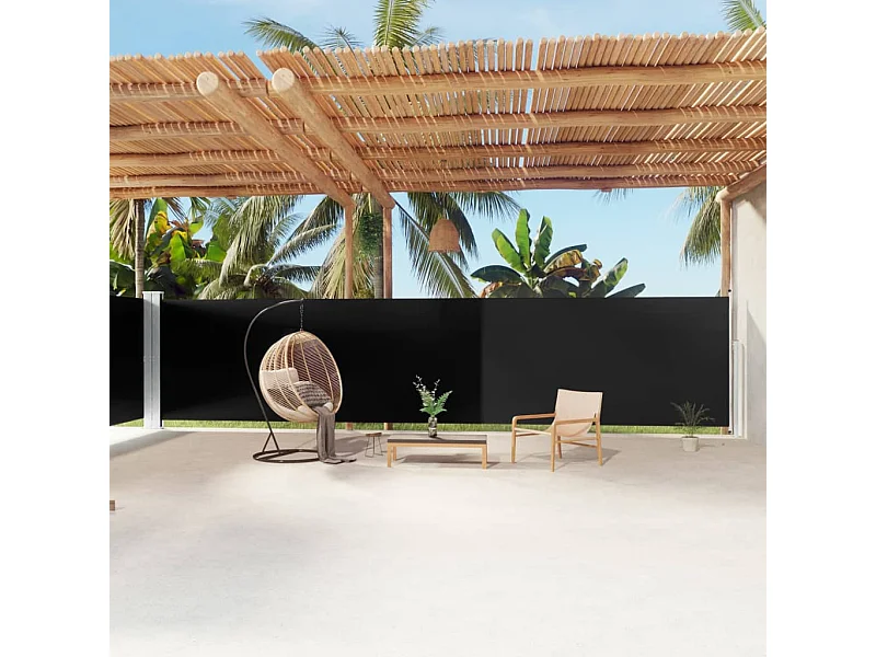 Toldo lateral retráctil negro 180x1200 cm ES13129