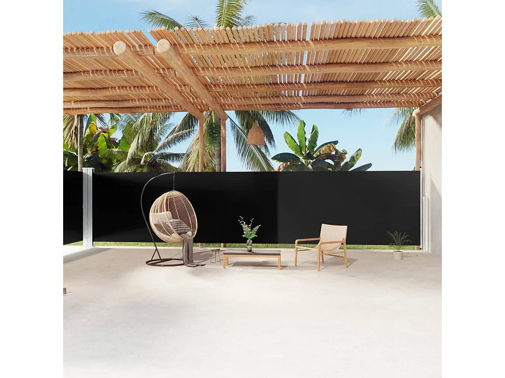 Toldo lateral retráctil negro 180x1200 cm ES13129