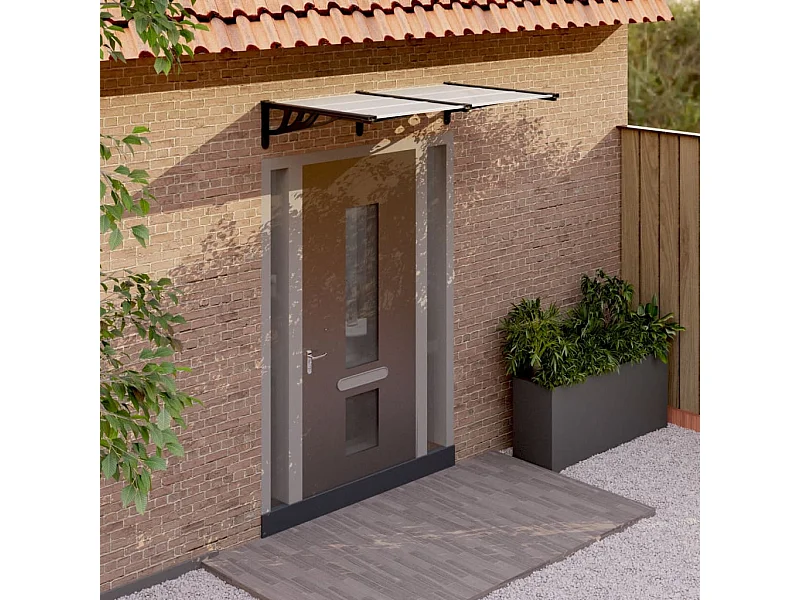 Deurluifel 152,5x90 cm polycarbonaat zwart en transparant NL701139