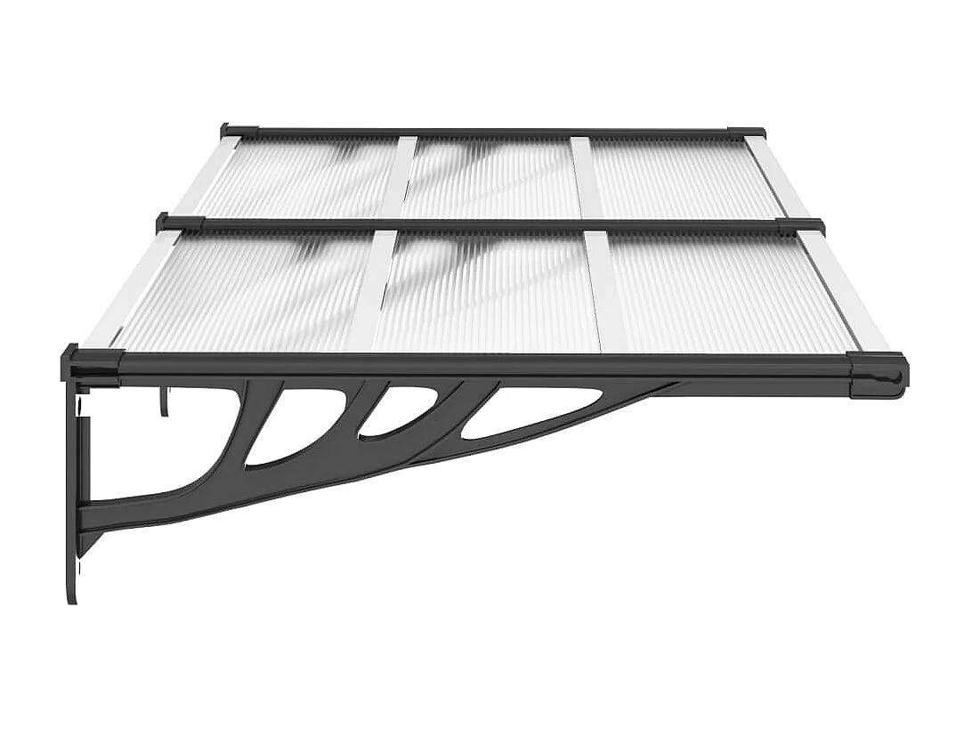 Auvent de porte Noir et transparent 152,5x90 cm Polycarbonate WVGQ1779