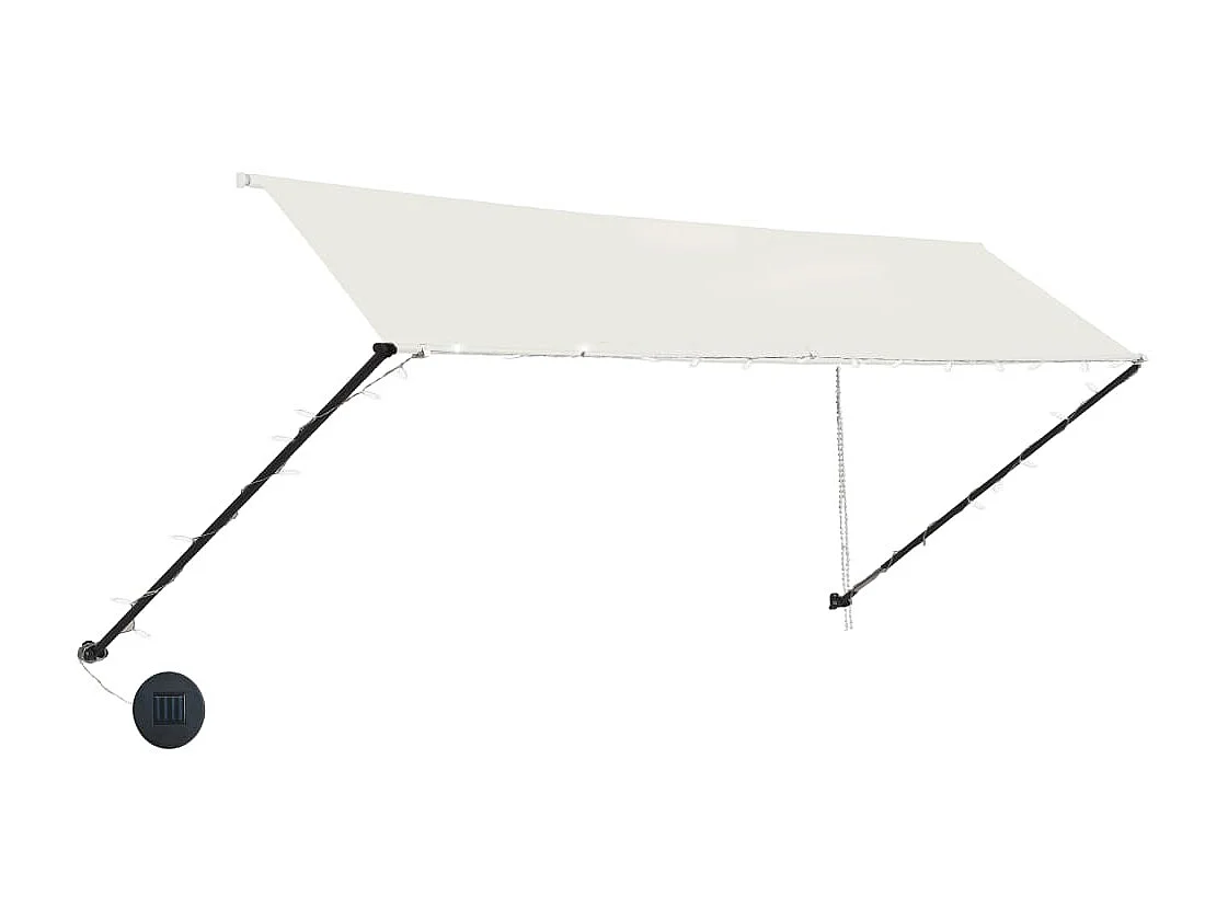Auvent rétractable avec LED 350x150 cm Crème WVGQ6040