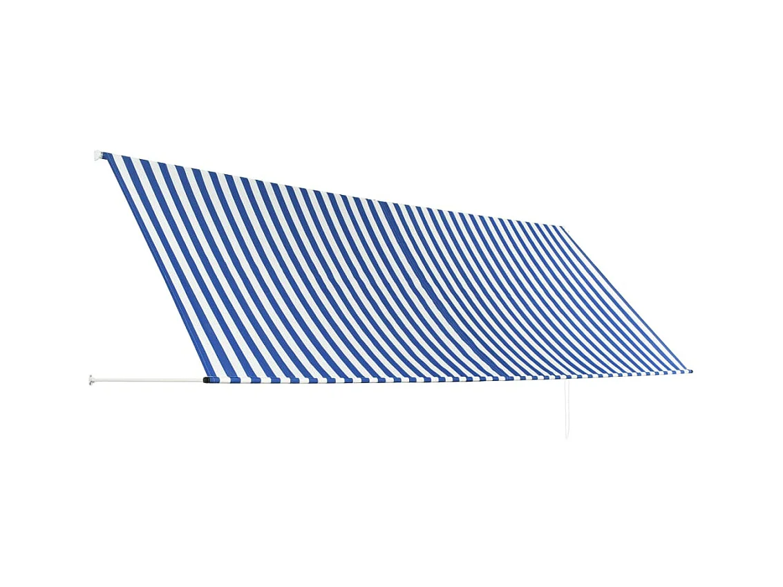 Auvent rétractable 400x150 cm Bleu et blanc WVGQ5843