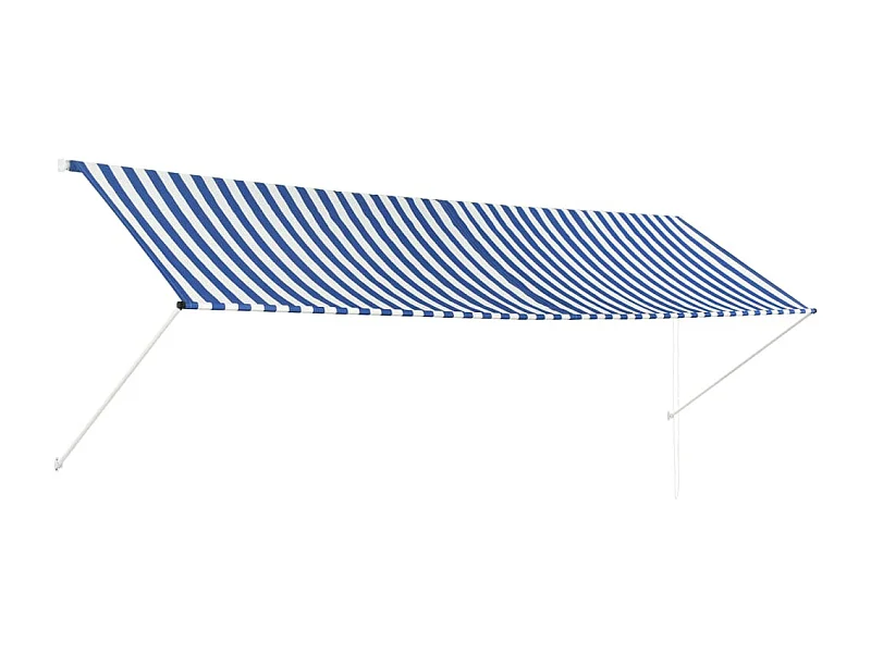 Luifel uittrekbaar 400x150 cm blauw en wit NL569653
