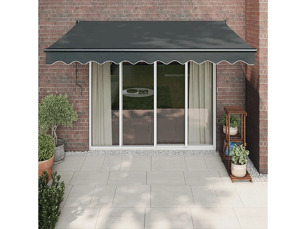 Toldo retráctil aluminio y tela gris antracita 3x2,5 m ES61981