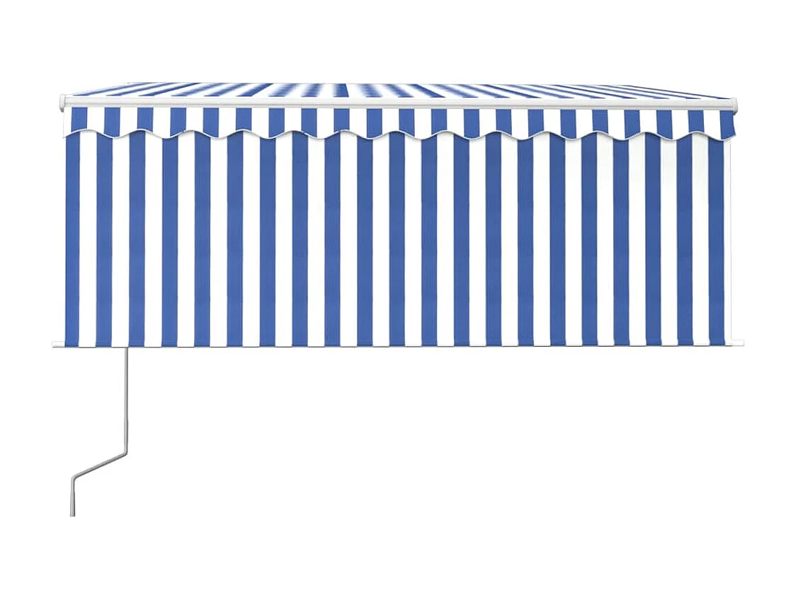 Auvent rétractable automatique avec store 3x2,5 m Bleu et blanc WVGQ9382